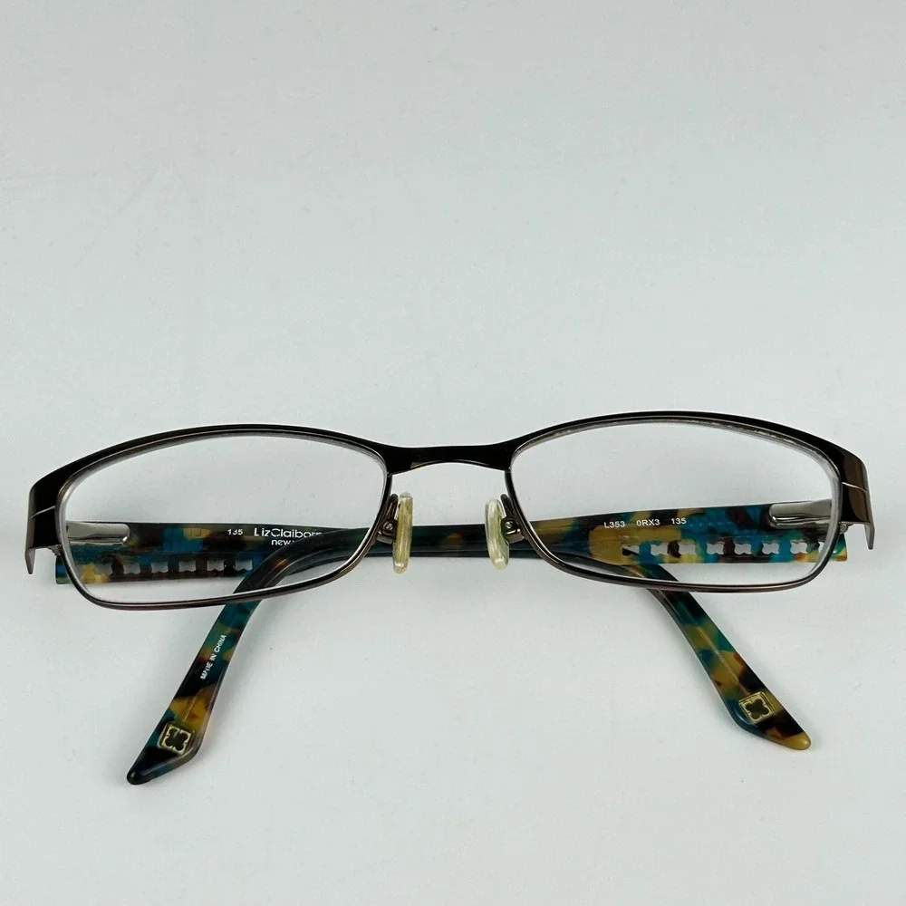 Liz Claiborne New York L353 0RX3 Women Eyeglasses Frame Brown Half Rim 52-18-135
